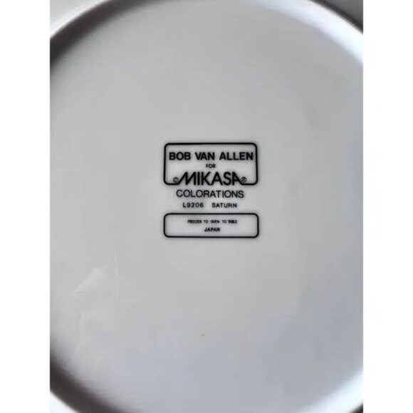 2  Pc Designer Bob Van Allen Mikasa Colorations Saturn White Dinnerware Japan - Picture 4 of 7